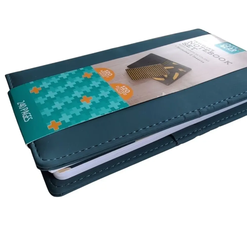 Pen+Gear Travelers Notebook Set Simulated Faux Leather 240 Pages NEW